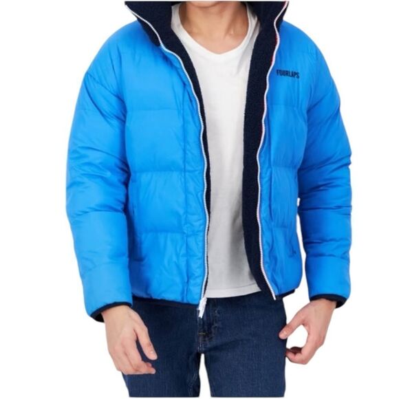 Fourlaps Polar Quilted Sherpa Jacket Navy/Cornflower Size M NWT - Picture 9 of 12